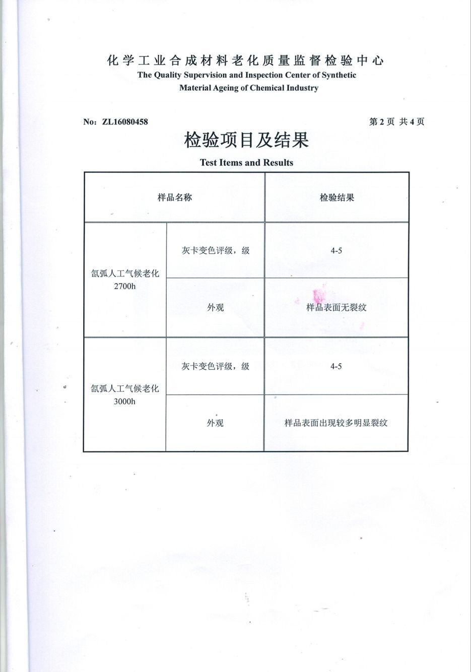 化學(xué)工業(yè)合成材料老化質(zhì)量監(jiān)督檢驗